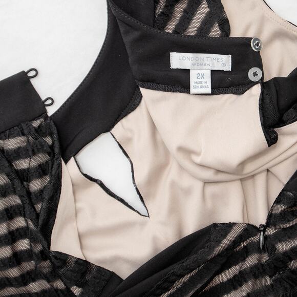 London Times Women's Formal Black Jumpsuit Plus Size 2X - Picture 7 of 12